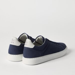 Alternative view of Brunello Cucinelli Nubuck Calfskin Sneakers Blue Loafers For Men - 252MZUDBTJ264