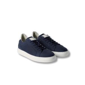 Brunello Cucinelli Nubuck Calfskin Sneakers Blue Loafers For Men - 252MZUDBTJ264