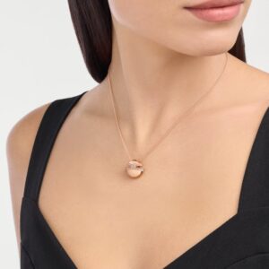 Alternative view of Bvlgari Cabochon Necklace Rose Gold For Women 361447
