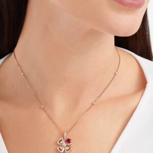 Alternative view of Bvlgari Fiorever Necklace Rose Gold For Women 359928