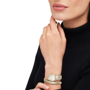 Alternative view of Bvlgari Serpenti Tubogas Watch Silver/Gold Toned White Dial 35mm For Women 103648