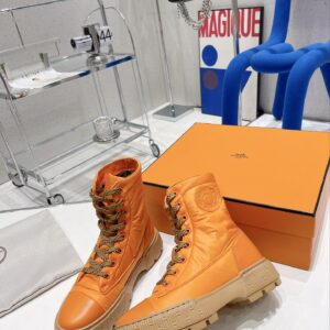 Hermes Fresh Ankle Boots Orange For Women 1.8in/4.5cm