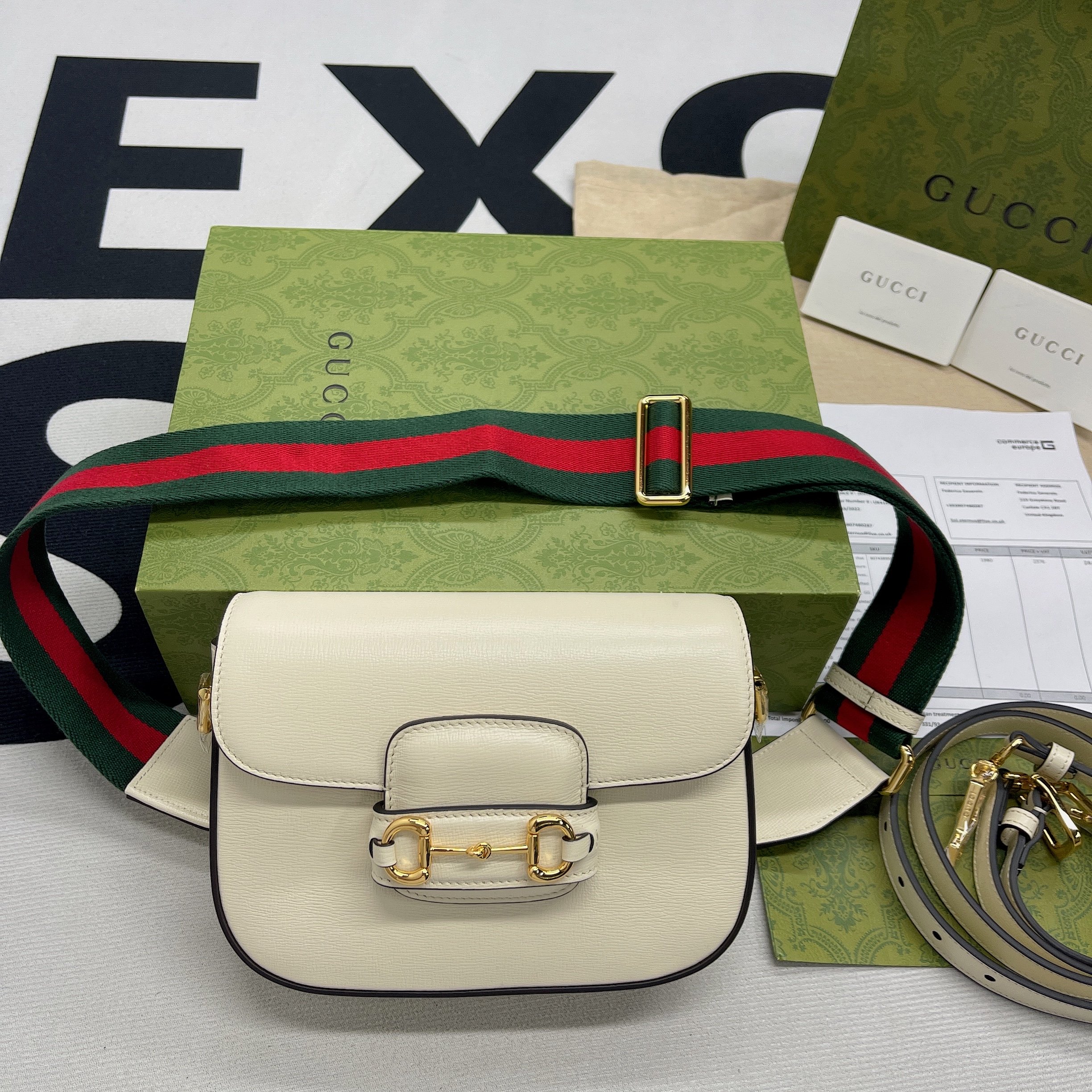 Gucci Horsebit 1955 Mini Bag White For Women, Women's Bags 8in/21cm GG 658574 18YSG 9068 - Image 14