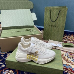 Alternative view of Gucci Men's Rhyton Sneakers With Gucci Tiger White Ivory For Men 687611 DRW00 9522