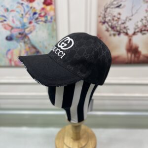 Gucci Canvas Baseball Hat Black GG Hat