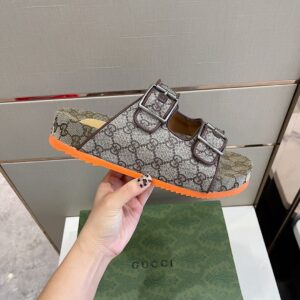 Alternative view of Gucci Men's Slide Sandal With Straps Gray Orange For Men 658020 2HK60