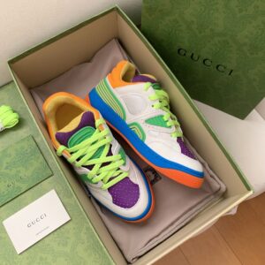Gucci Men's Basket Sneaker White Green And Purple For Men 661310 2SH80 9062