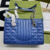 Gucci Marmont Small Matelasse Tote Bag 10.4in/ 26.5cm Blue Palladium Hardware For Women 675796 UM8BF 4340 - Image 4