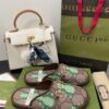 Gucci Men's GG Slipper With Horsebit Brown in Pineapple Print For Men GG Shoes ‎694249 - Image 2