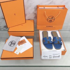 Hermes Oran Sandal Blue For Women, Women's Shoes