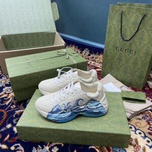 Gucci Men's Rhyton Sneaker With Wave White For Men 576052-DRW00-9522