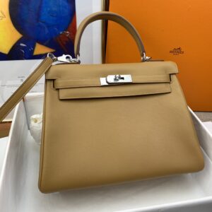 Hermes Kelly 28 Evercolor Gold Bag For Women, Women's Handbags, Shoulder Bags 11in/28cm