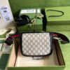 Gucci Horsebit 1955 GG Mini Bag Beige And Blue Supreme Canvas For Women 8in/20cm 658574 96IWN 4076 - Image 3