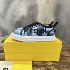 Fendi Domino Fabric Sneakers Blue For Men