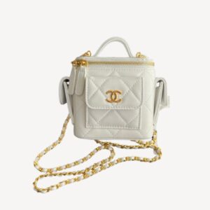 Chanel CC Vanity With Chain Bag White For Women 4.3 in/ 11 cm AP3016