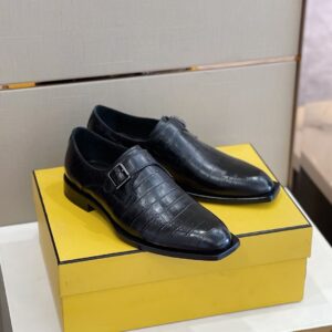 Fendi Force Monk Strap Shoes Black For Men