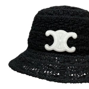 Alternative view of Celine Bucket Hat In Raffia Black For Women 57cm/22.4in