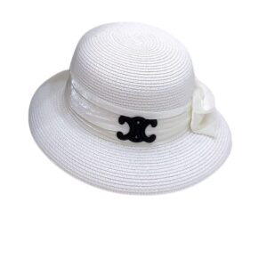 Alternative view of Celine Straw Hat With Satin Ribbon Bow White For Women 58cm/22.8in