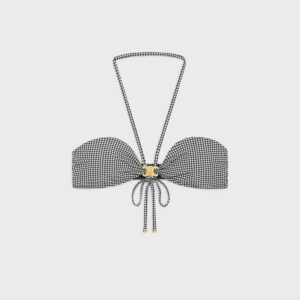 Alternative view of Celine Triomphe Balconette Bikini In Vichy Jersey Blanc/Noir For Women RZ00C0J41.01XN