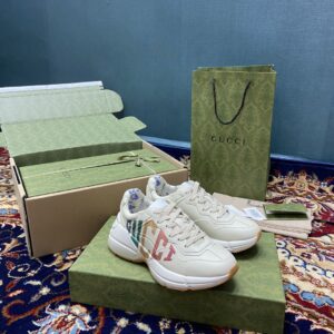 Alternative view of Gucci Men's Rhyton Sneakers With Glitter White Ivory For Men 524990 DRW00 9022