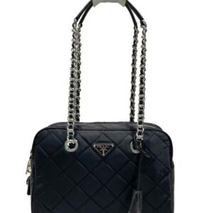 Prada Chain 2way Bag Black For Women 11.8 in / 30 cm
