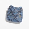 Chanel 22 Mini Crossbody Bag 7.8in/ 20cm Blue Silver Hardware For Women AS3980 B15833 NW287 - Image 4