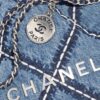 Chanel 22 Mini Crossbody Bag 7.8in/ 20cm Blue Silver Hardware For Women AS3980 B15833 NW287 - Image 6