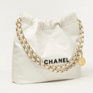 Alternative view of Chanel 22 Small Crossbody Bag 14.4in/ 37cm White Gold Hardware For Women AS3260 B09859 10601