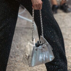 Alternative view of Chanel 25 Mini Shoulder Bag 8.7in/ 22cm Silvery Metallic Silver Hardware For Women‎ AS5631 B22716 U5341