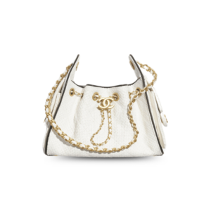 Chanel 25 Mini Handbag 8.7in/ 22cm White Gold Hardware For Women AS5631-B23519-U7616