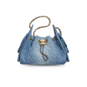 Chanel 25 Mini Shoulder Bag 8.7in/ 22cm Blue Gold Hardware For Women AS5631-B23556-U7740