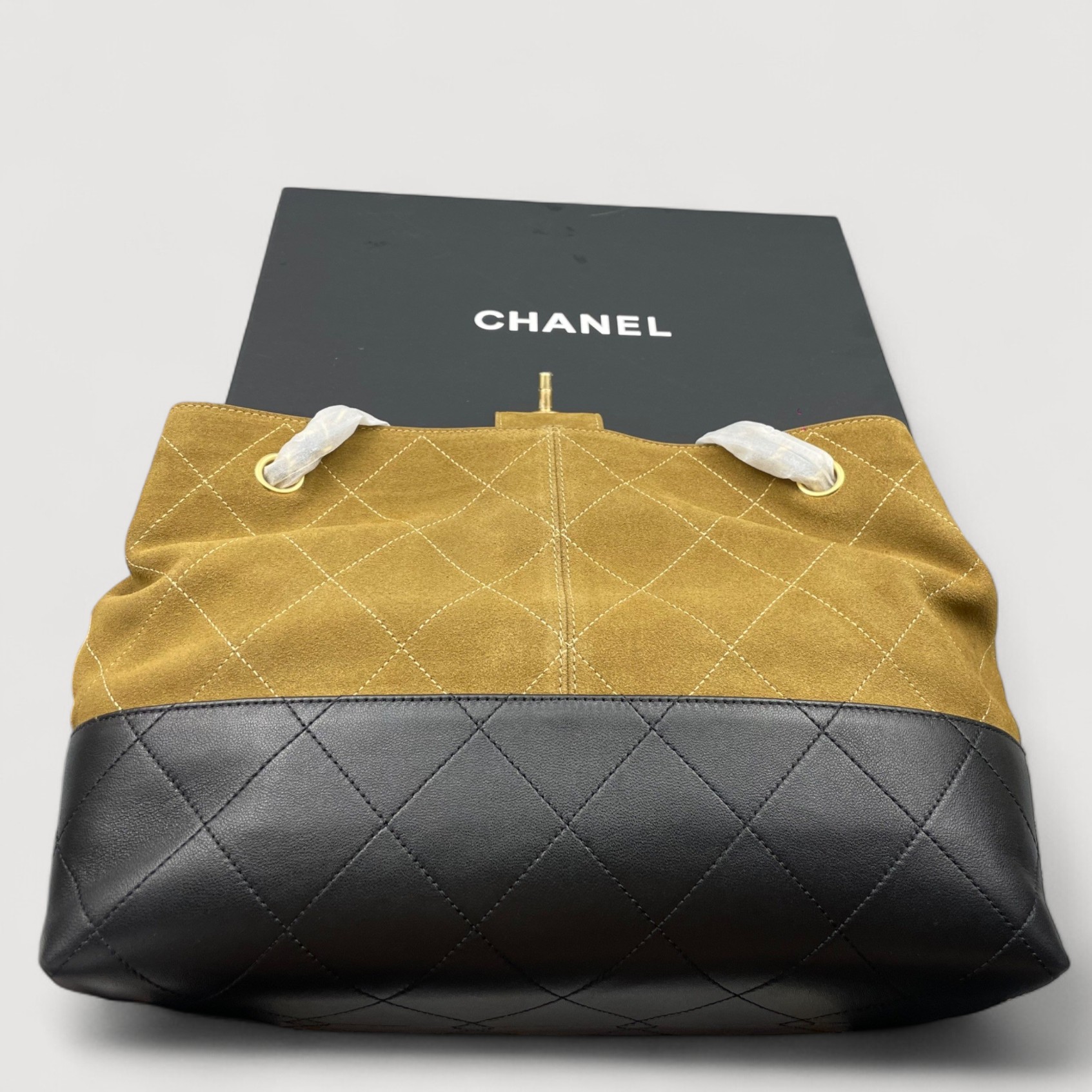 Chanel Shopping Small Tote Bag 14.2in/ 36cm Beige/ Black Gold Hardware For Women AS5634 B20827 U1536