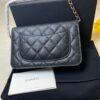 Chanel CO-CO Classic Wallet On Chain 19cm/7.5in Gold Toned Hardware For Women Black - Image 6