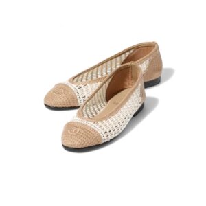 Chanel Raffia Ballet Flats White/Beige For Women G46352-B19806-NAFBO Size 36 EU - 5 US - 23 Cm - 9.05 In
