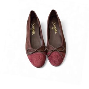 Chanel Ballet Flats Suede Dark Brown/Burgundy For Women