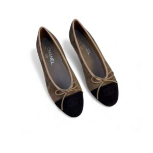 Chanel Ballet Flats Suede Dark Brown For Women