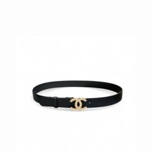 Chanel Belt With Double C Buckle 30mm Belt Black For Women