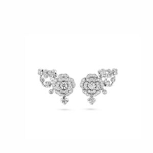 Chanel Bouton De Camélia Earrings White Gold For Women J12039