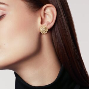 Alternative view of Chanel Bouton De Camélia Earrings Yellow Gold For Women J12038