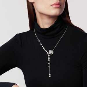 Alternative view of Chanel Bouton De Camélia Necklace White Gold For Women J12058