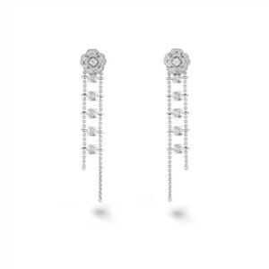 Chanel Bouton De Camélia Transformable Earrings White Gold For Women J12837