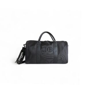 Chanel CC Logo Novelty Boston Travel Bag Black For Women 17.7in/45cm