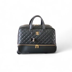 Chanel Classic Diamond-Quilted Suitcase Black 19.3in/49cm