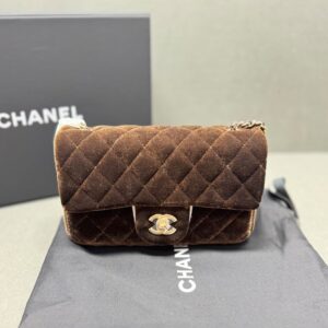 Alternative view of Chanel Classic Flap Bag Crossbody 7.9in/ 20cm Dark Brown Gold Hardware For Women