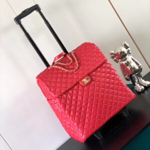 Alternative view of Chanel Classic Quilted Suitcase Red 17.7in/45cm