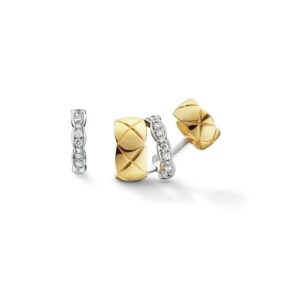 Chanel Coco Crush Earrings White/Yellow Gold For Women J11191