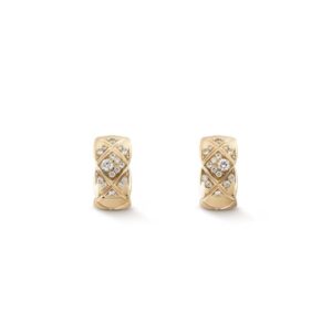 Chanel Coco Crush Earrings Beige Gold For Women J12573