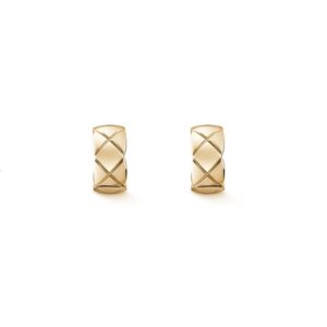 Chanel Coco Crush Earrings Beige Gold For Women J11754
