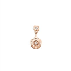 Chanel Extrait De Camélia Single Earring Rose Gold For Women J12119