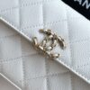Chanel Flap Bag Phone Holder With Chain Crossbody 7.1in/ 18cm White Gold Hardware For Women - Image 7
